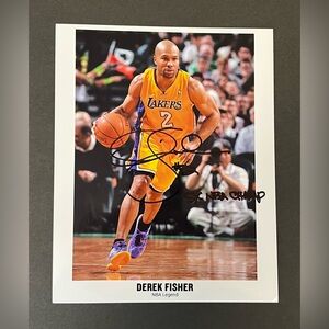 Derek Fisher Lakers Autographed Signed In Person 8x10 Promotional Photo - NEW